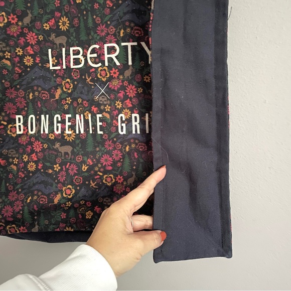 Liberty London x Bongenie Grieder Dark Floral Canvas Tote Bag - Picture 3 of 8